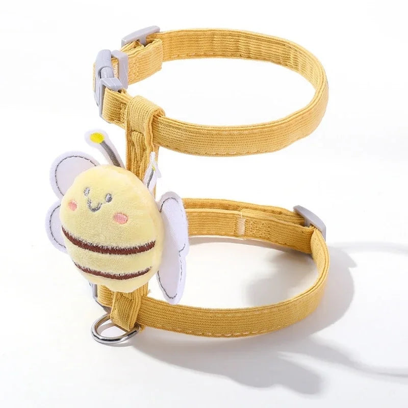 Bee Cat Harness & Leash Set – Adjustable Escape-Proof Walking Vest for Cats & Small Dogs