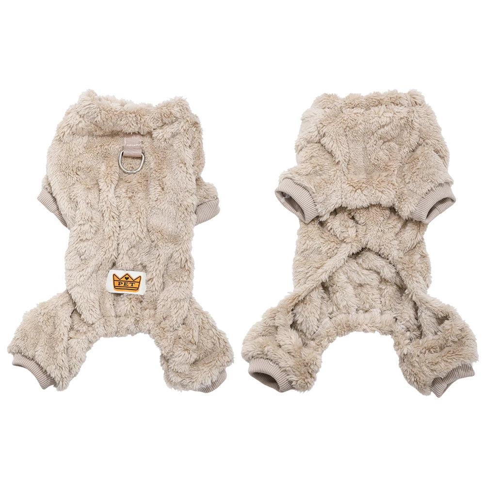 Cozy Fleece Pet Jumpsuit – Warm Winter Clothes for Small Dogs & Cats | Sizes XS–XL