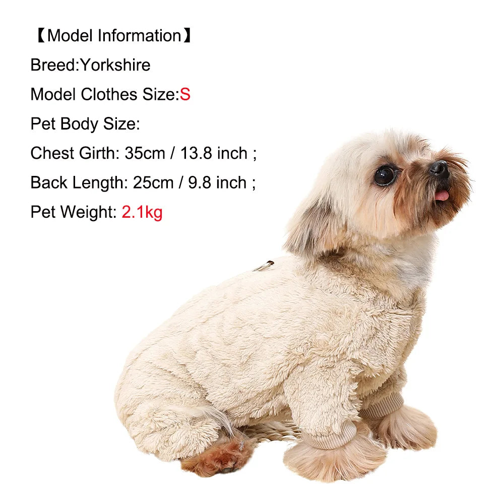 Cozy Fleece Pet Jumpsuit – Warm Winter Clothes for Small Dogs & Cats | Sizes XS–XL