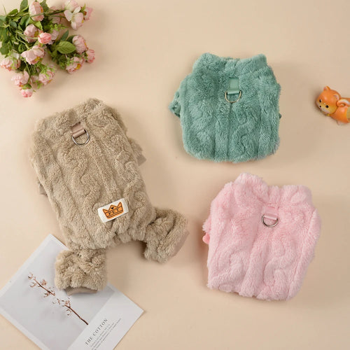 Cozy Fleece Pet Jumpsuit – Warm Winter Clothes for Small Dogs & Cats | Sizes XS–XL