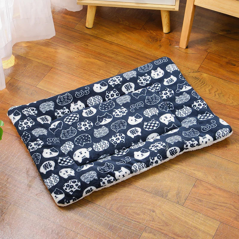 Flannel Pet Sleeping Mat – Soft Washable Dog & Cat Bed Cushion | Sizes XS–XXL