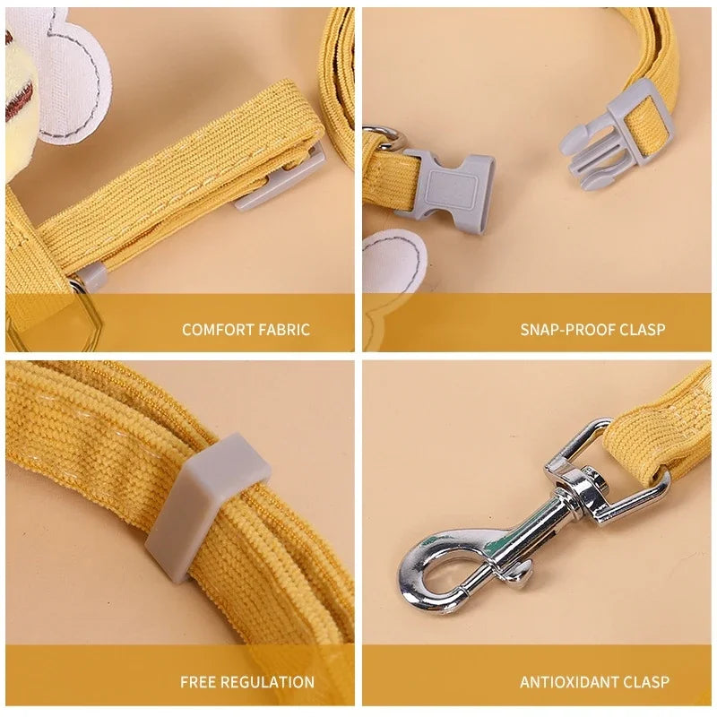 Bee Cat Harness & Leash Set – Adjustable Escape-Proof Walking Vest for Cats & Small Dogs