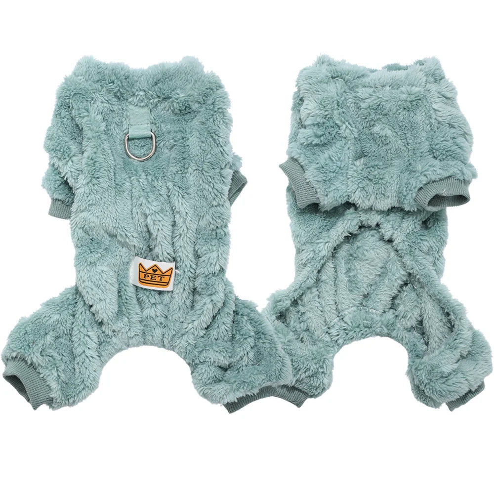 Cozy Fleece Pet Jumpsuit – Warm Winter Clothes for Small Dogs & Cats | Sizes XS–XL