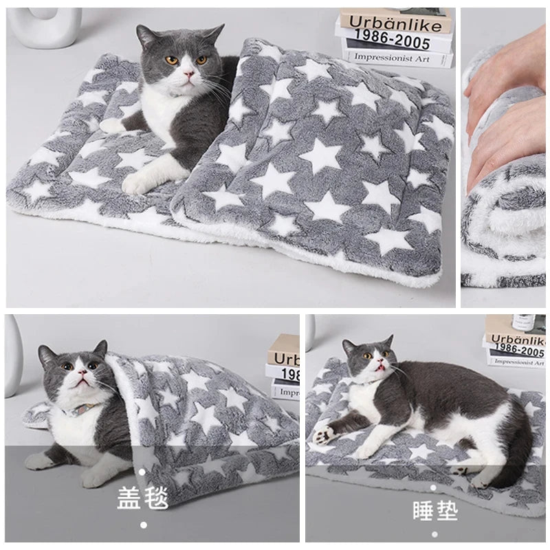 Flannel Pet Sleeping Mat – Soft Washable Dog & Cat Bed Cushion | Sizes XS–XXL