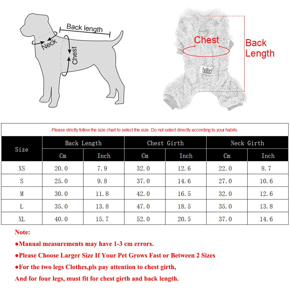 Cozy Fleece Pet Jumpsuit – Warm Winter Clothes for Small Dogs & Cats | Sizes XS–XL