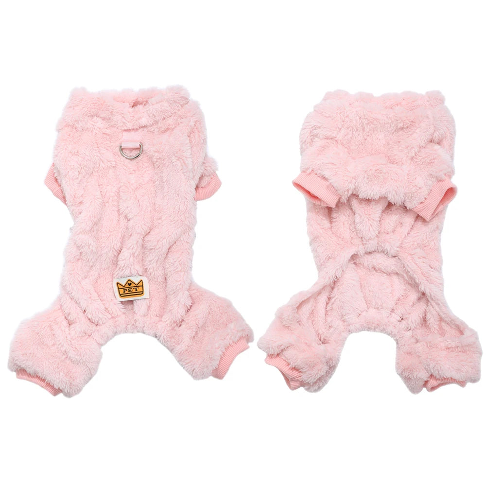 Cozy Fleece Pet Jumpsuit – Warm Winter Clothes for Small Dogs & Cats | Sizes XS–XL